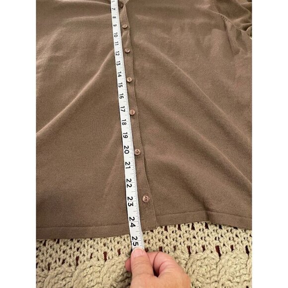 Coldwater Creek‎ Brown Button-Down Cardigan Women's sz  S short sleeve - Picture 7 of 7